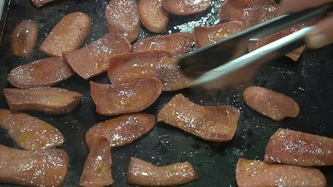 Sausage Cooking On A Grill. Stock Footage 105885472
