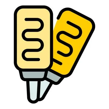 Sausage corn dog icon vector flat Illustrazione stock