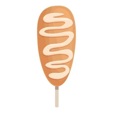 Sausage corn icon cartoon vector. Corndog food Stock Illustration