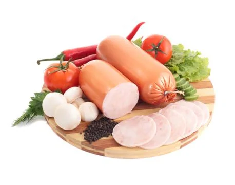 Sausage with delicios composition Stock Photos