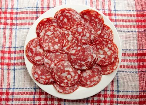 Sausage on the dish Stock-Fotos
