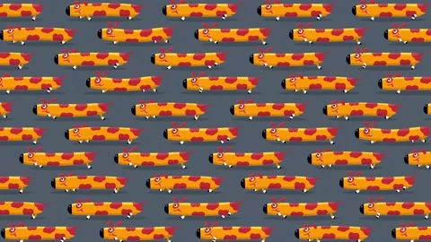 Sausage Dog Cartoon Characters Wallpaper... | Stock Video | Pond5