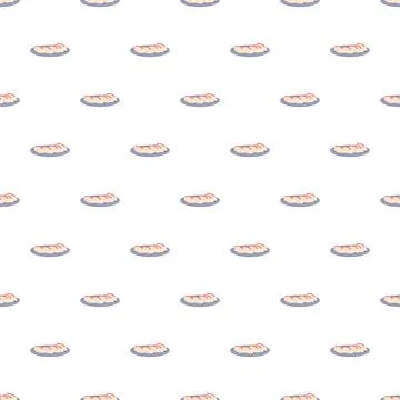 Sausage dog pattern on white background Stock Illustration