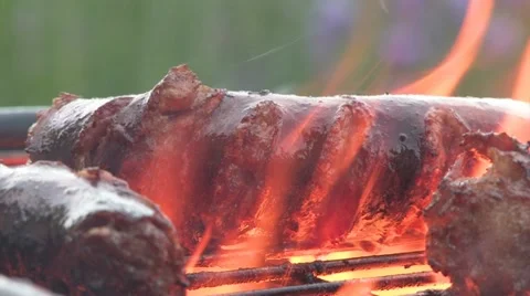 Sausage in flames Video stock 11843828