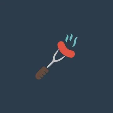 Sausage flat icon Stock Illustration