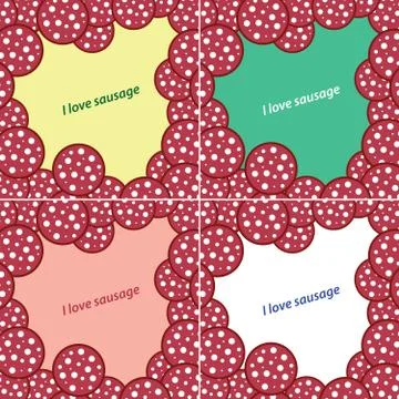 Sausage frame set Stock Illustration