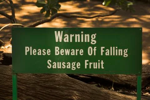 Sausage fruit warning Stock Photos