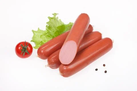Sausage With Greenery Stock Photos