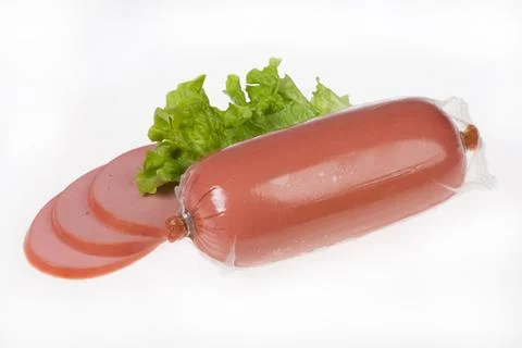 Sausage With Greenery Stock Photos