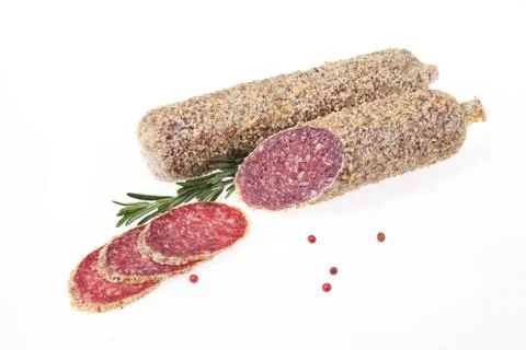 Sausage With Greenery Stock Photos