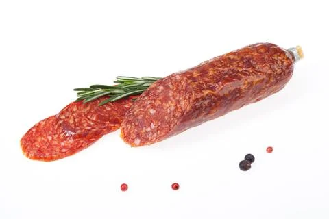 Sausage With Greenery Stock Photos
