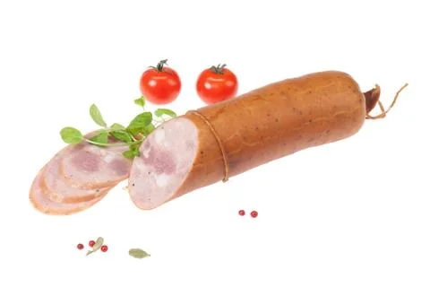 Sausage With Greenery Stock Photos