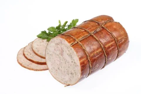 Sausage With Greenery Stock Photos