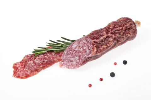 Sausage With Greenery Stock Photos