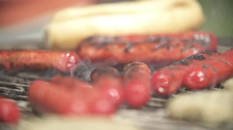 SAUSAGE ON GRILL Stock Footage 40643070