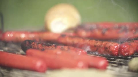 SAUSAGE ON GRILL Stock Footage 40644259
