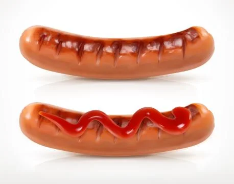 Sausage grilled, vector icon Stock Illustration