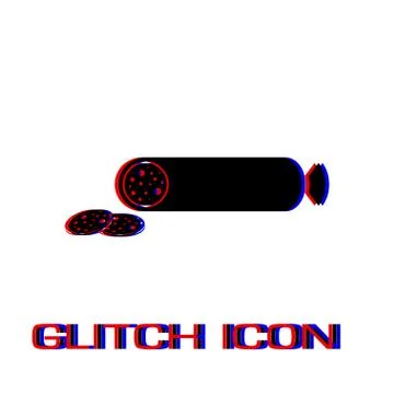 Sausage icon flat Stock Illustration