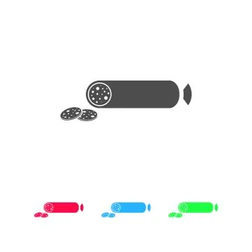 Sausage icon flat Stock Illustration