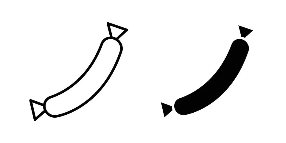 Sausage icon vector template set in black Stock Illustration