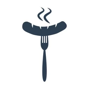 Sausage icon on white background. Illustrazione stock