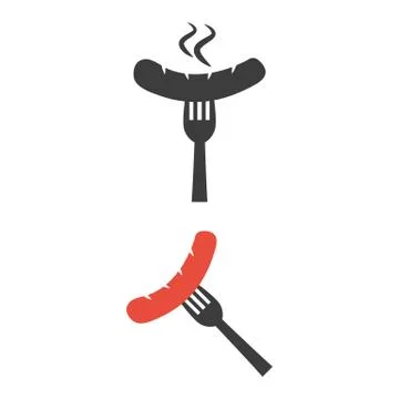 Sausage icon on white background. Stock Illustration
