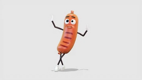 Sausage leans on an object and talks 库存影片 167093909