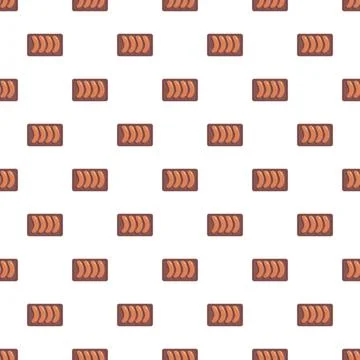 Sausage links on platter repeating seamless pattern Stock Illustration