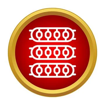 Sausage links simple icon design representing meat product Stock Illustration