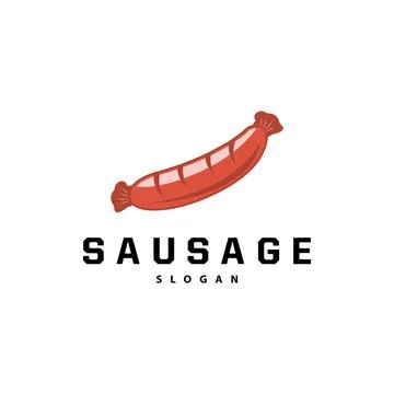 Sausage Logo, Vector Meat Fork and the Sausage Food, Restaurant Inspiration.. Illustrazione stock