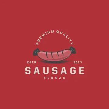Sausage Logo, Vector Meat Fork and the Sausage Food, Restaurant Inspiration.. Illustrazione stock