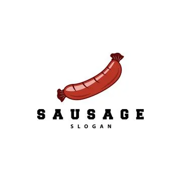 Sausage Logo, Vector Meat Fork and the Sausage Food, Restaurant Inspiration.. Illustrazione stock