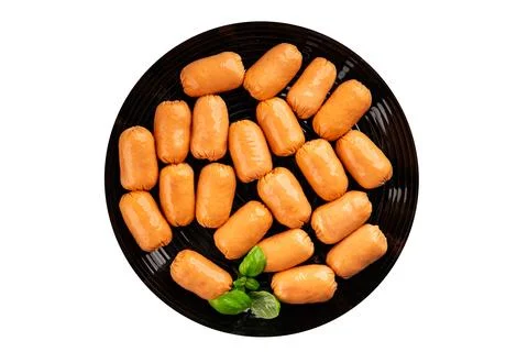 Sausage mini meat portion size fast food natural product tasty snack fresh .. Stock Photos