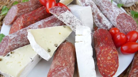 Sausage mix on a plate. Stock Footage 239604115