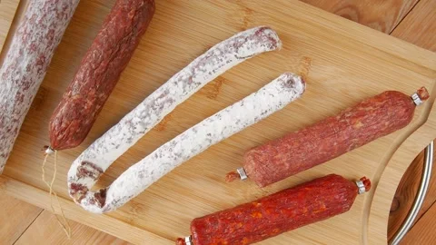 Sausage mix on the table. Video stock 239887533