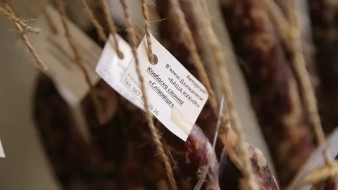 Sausage with mold Stock Footage 146650357