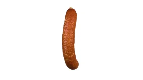 Sausage in motion, isolated on white background Stock Footage 81637347