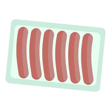 Sausage pack icon, flat style 스톡 일러스트