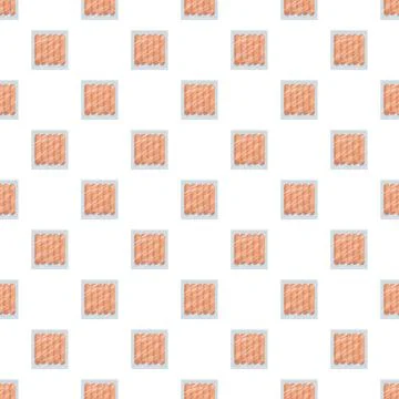 Sausage package pattern creating seamless food background Illustrazione stock