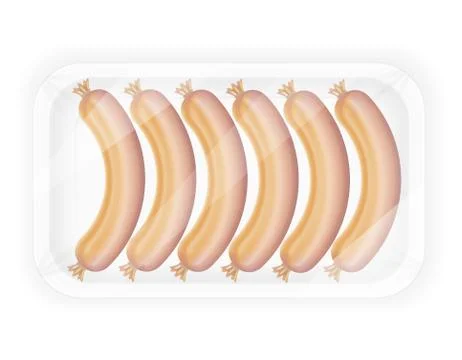 Sausage in the package vector illustration Stock Illustration