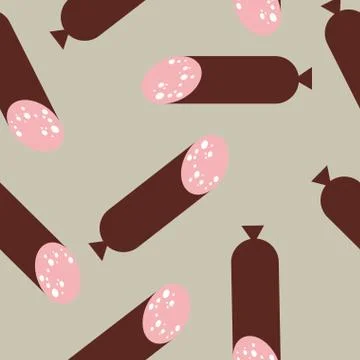 Sausage pattern Seamless. Wurst. Endless print texture. Cartoon Food. Stock Illustration