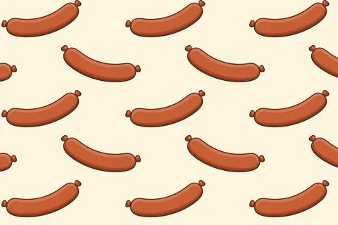 Sausage pattern. Vector cartoon illustration. Illustrazione stock