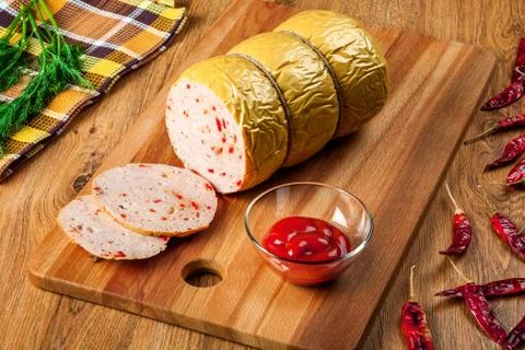 Sausage With Pepper Stock Photos