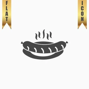 Sausage on a plate Stock Illustration