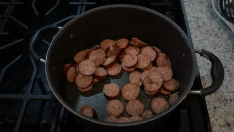Sausage in a Pot Stock Footage 269087638