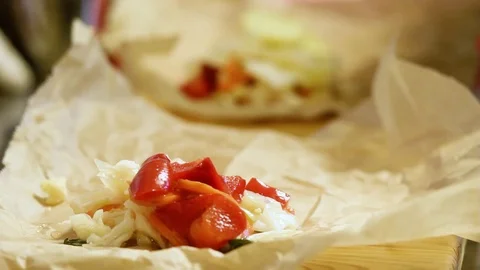 Sausage Preparation Plate Stock Footage 83970475
