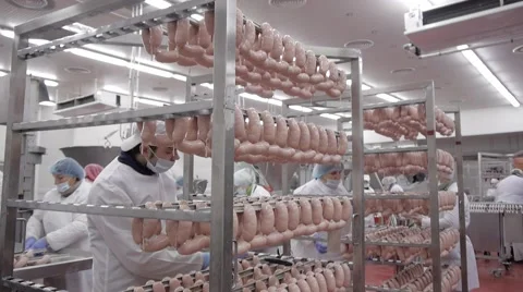 Sausage production Stock Footage 43885514