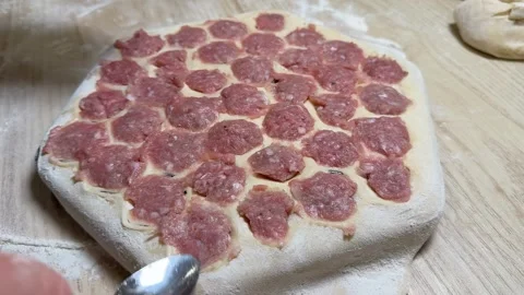 Sausage Ravioli Preparation Stock Footage 313656422