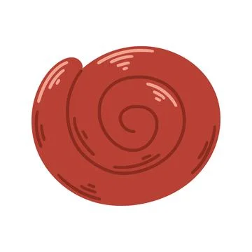 Sausage ring simple doodle sketch style clip art Stock Illustration