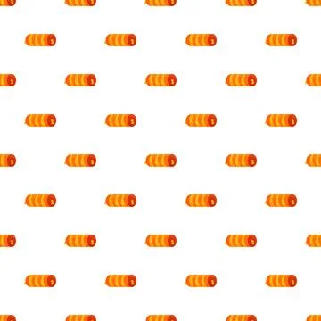 Sausage roll snack pattern repeating on white background Stock Illustration